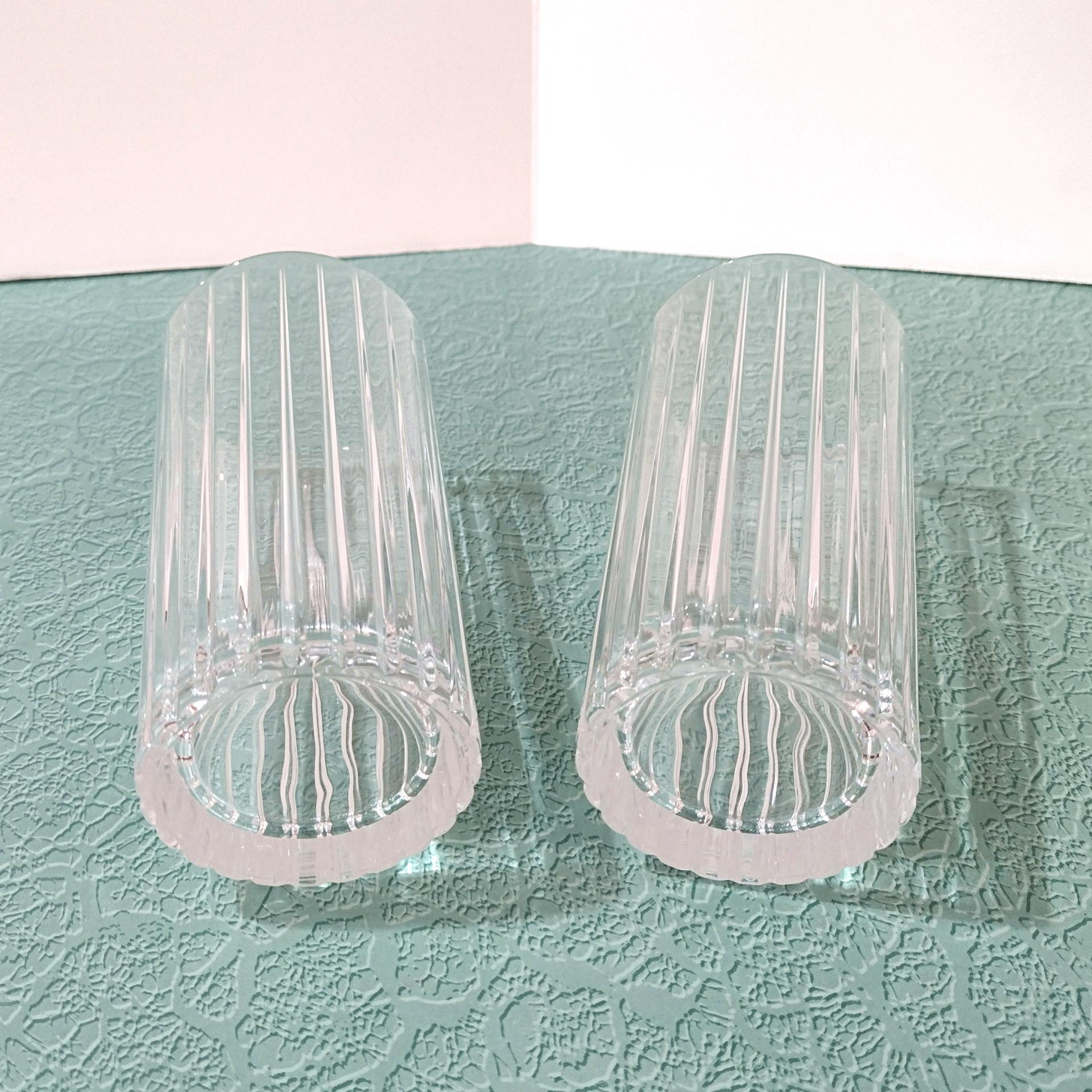 Vintage Royal Crystal Rock Solaris Highball Tumblers, Set of Two, Italian Crystal Drinking Glasses