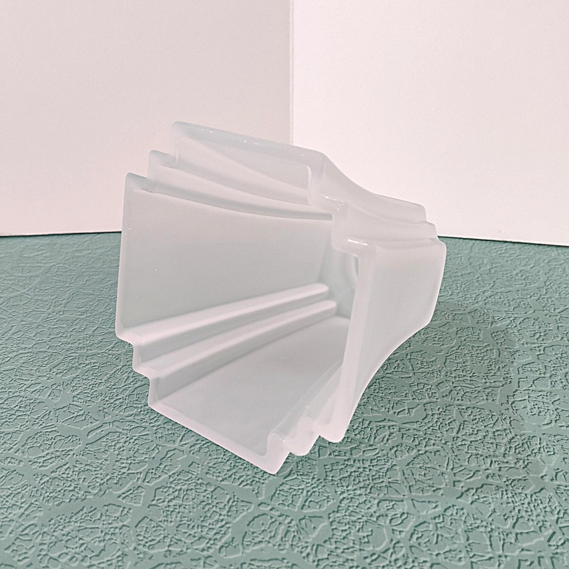 Vintage Art Deco Style Four Sided Frosted Glass Lamp Light Shade, Tulip Shaped Replacement Shade