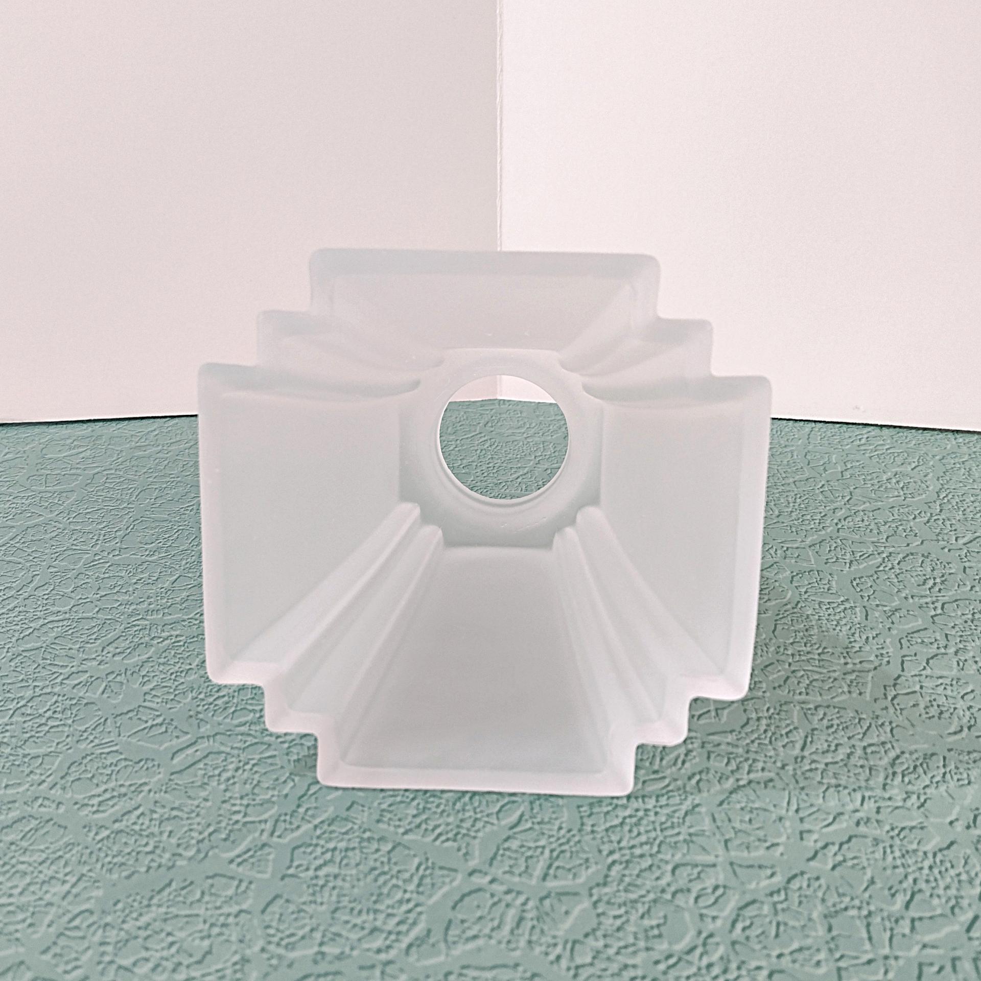 Vintage Art Deco Style Four Sided Frosted Glass Lamp Light Shade, Tulip Shaped Replacement Shade