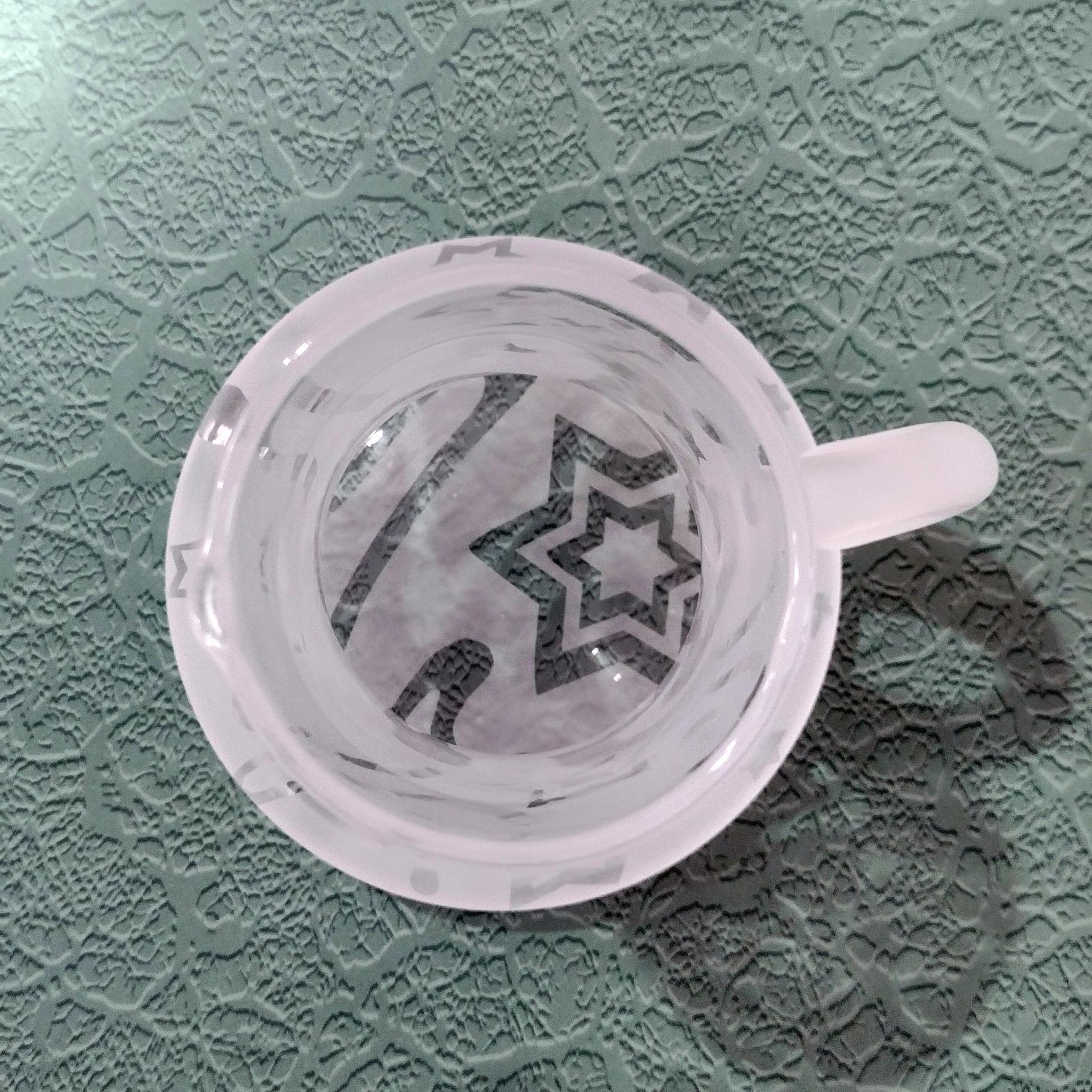 Vintage Frosted Etched Glass Creamer, Stars and Swirls Glass Pitcher