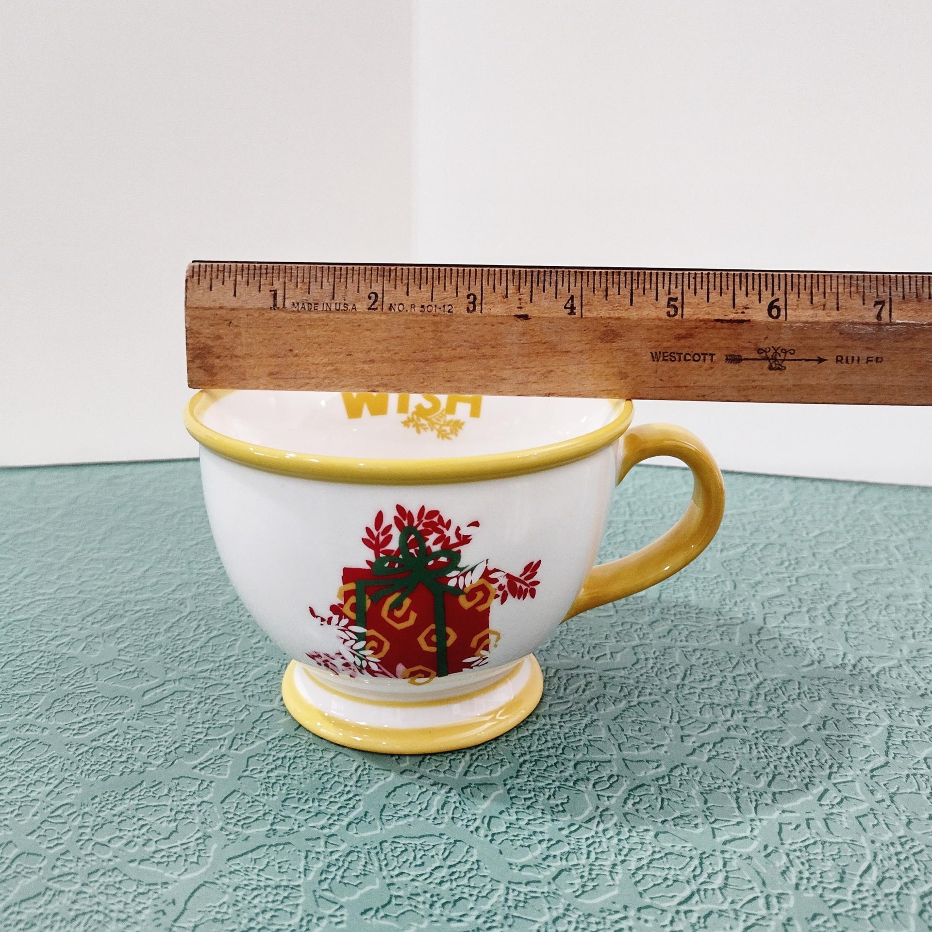 Vintage 2007 Starbucks Christmas Present Coffee Tea Cups, Set of Two