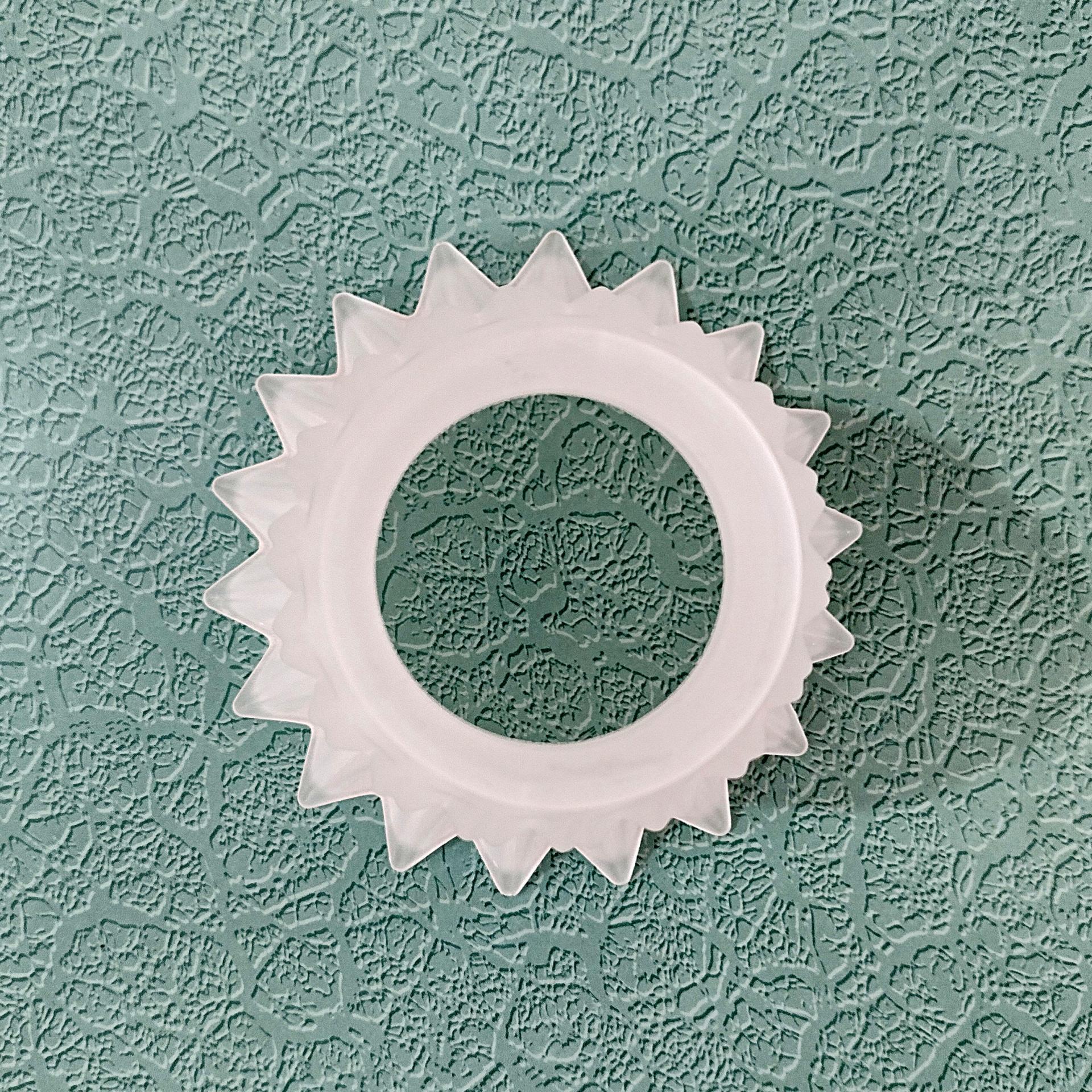 Vintage Star Pleated Bell Shaped Frosted Glass Lamp Light Shade, Quoizel Replacement Shade