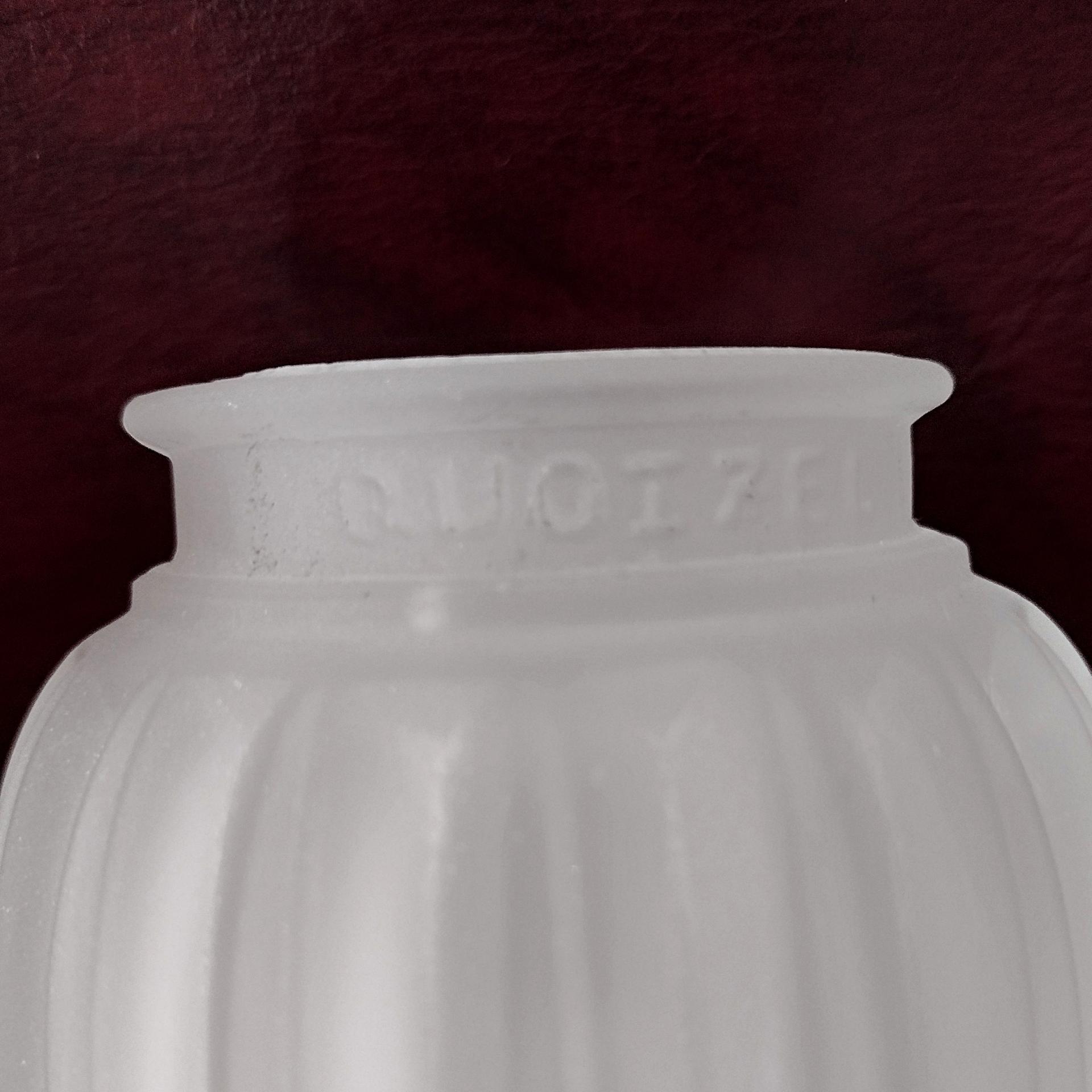 Vintage Star Pleated Bell Shaped Frosted Glass Lamp Light Shade, Quoizel Replacement Shade