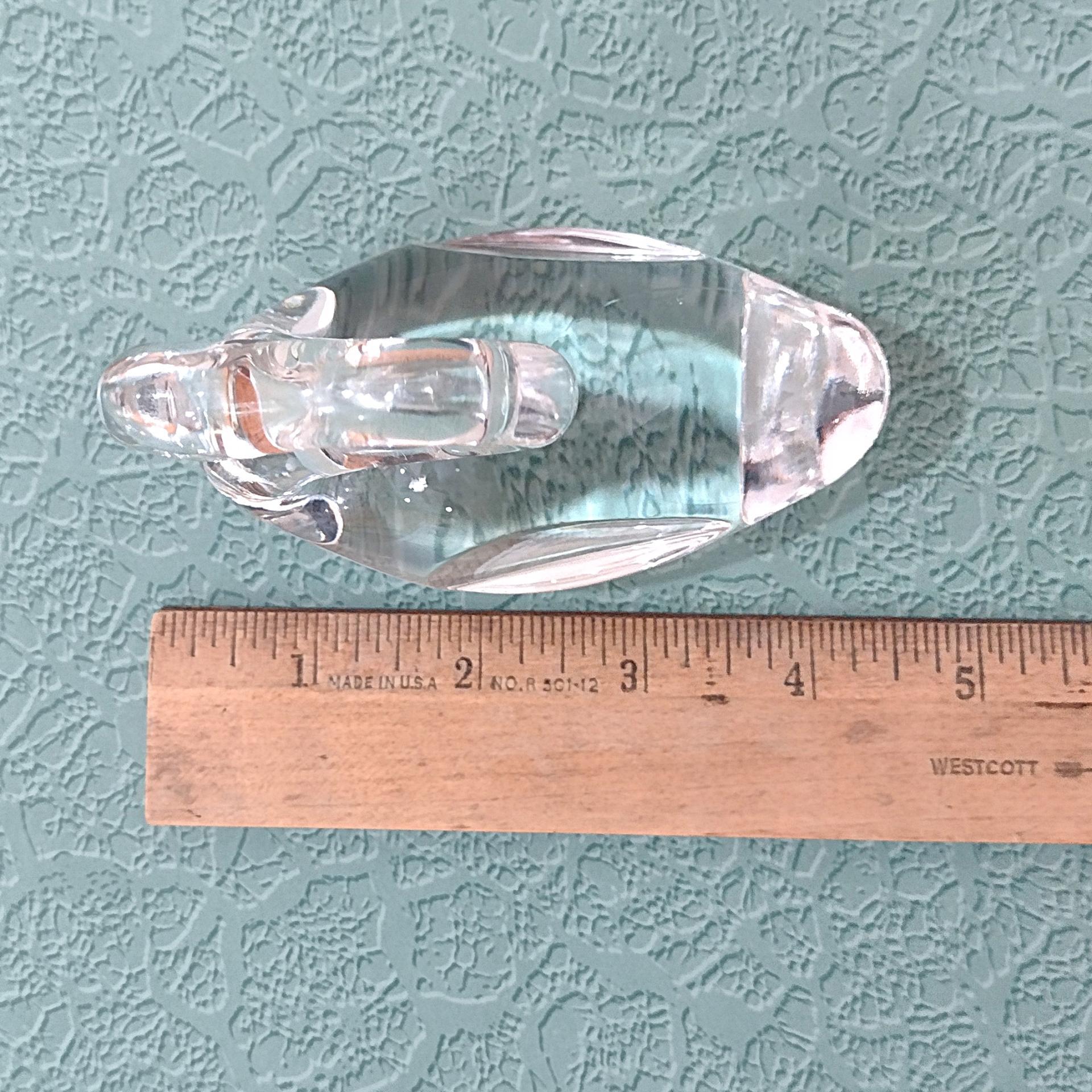 Vintage Crystal Glass Swan Figurine Paperweight, Crystal Anniversary Gift