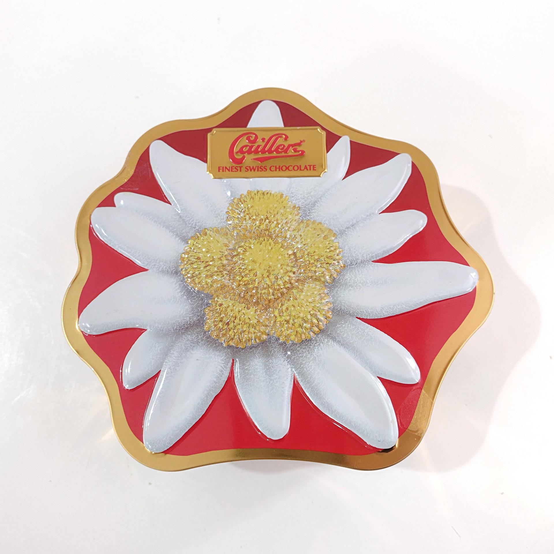 Vintage Daisy Flower Shaped Metal Tin Storage Container, Floral Gift Tin