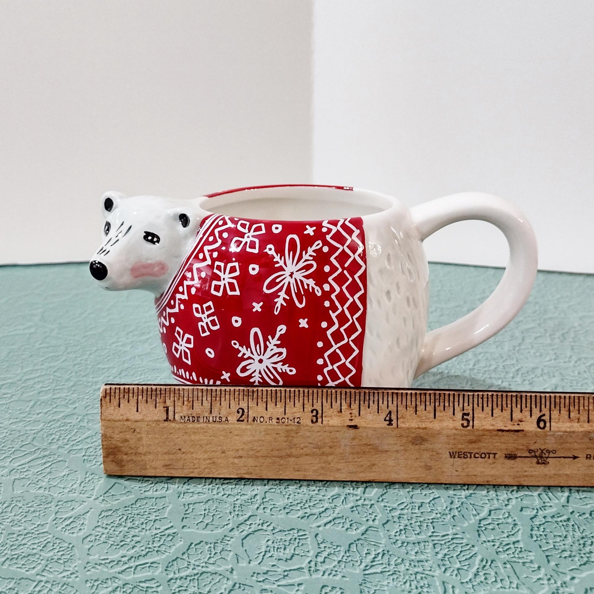 Tag Polar Bear Red Sweater Ceramic Mug, Oversized 16 Ounce Holiday Christmas Coffee Tea Hot Chocolate Mug
