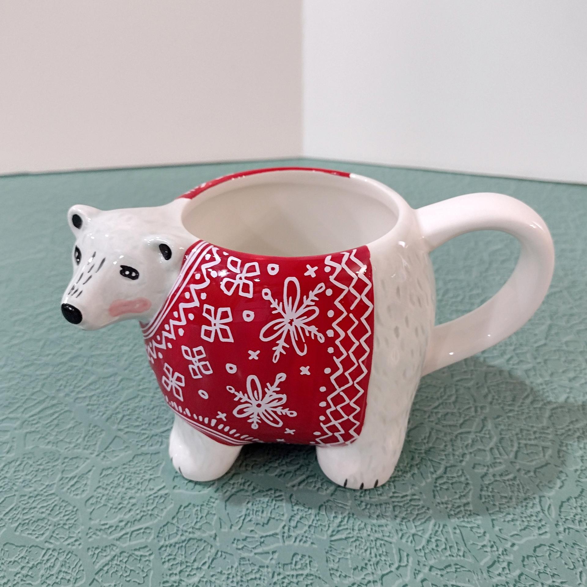 Tag Polar Bear Red Sweater Ceramic Mug, Oversized 16 Ounce Holiday Christmas Coffee Tea Hot Chocolate Mug