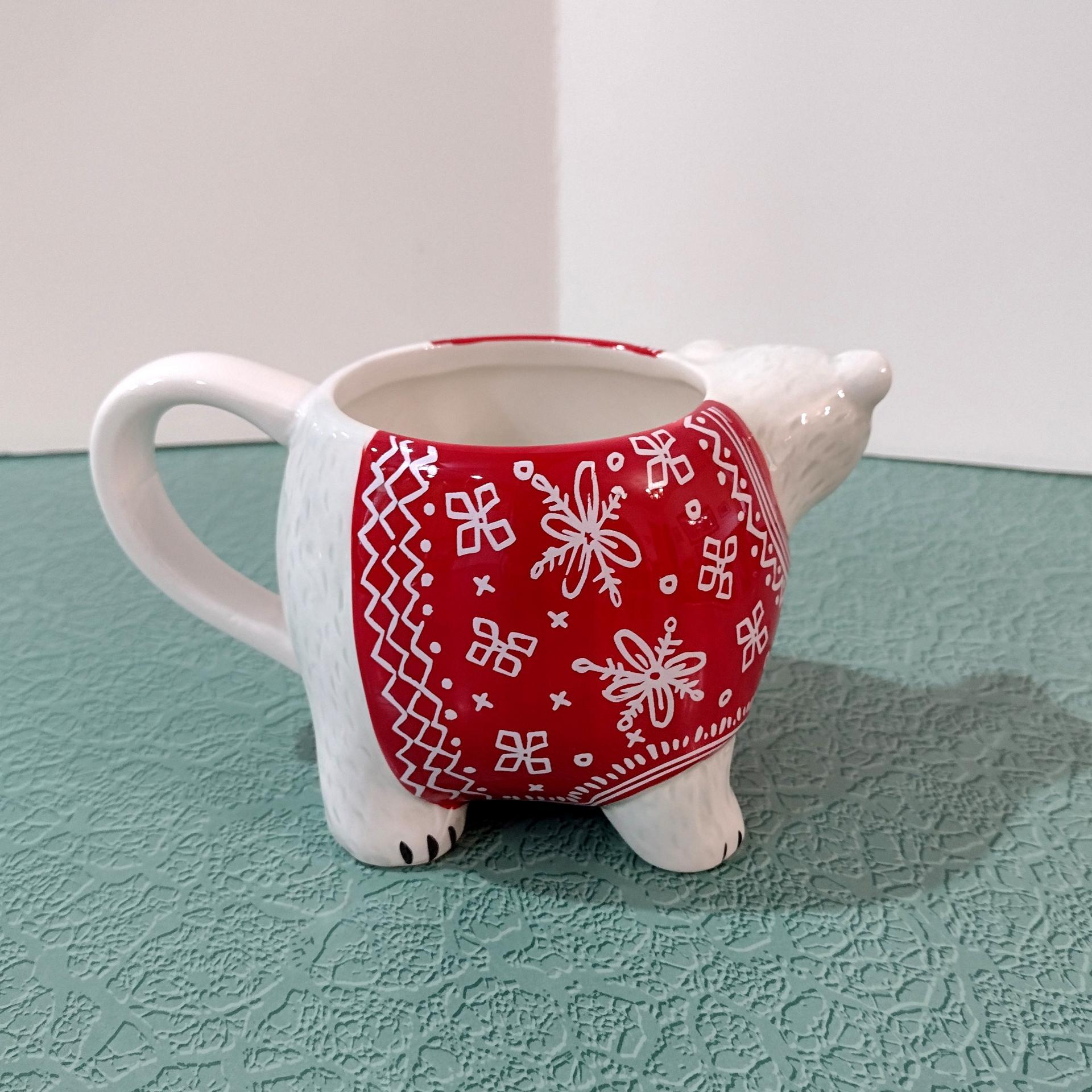 Tag Polar Bear Red Sweater Ceramic Mug, Oversized 16 Ounce Holiday Christmas Coffee Tea Hot Chocolate Mug