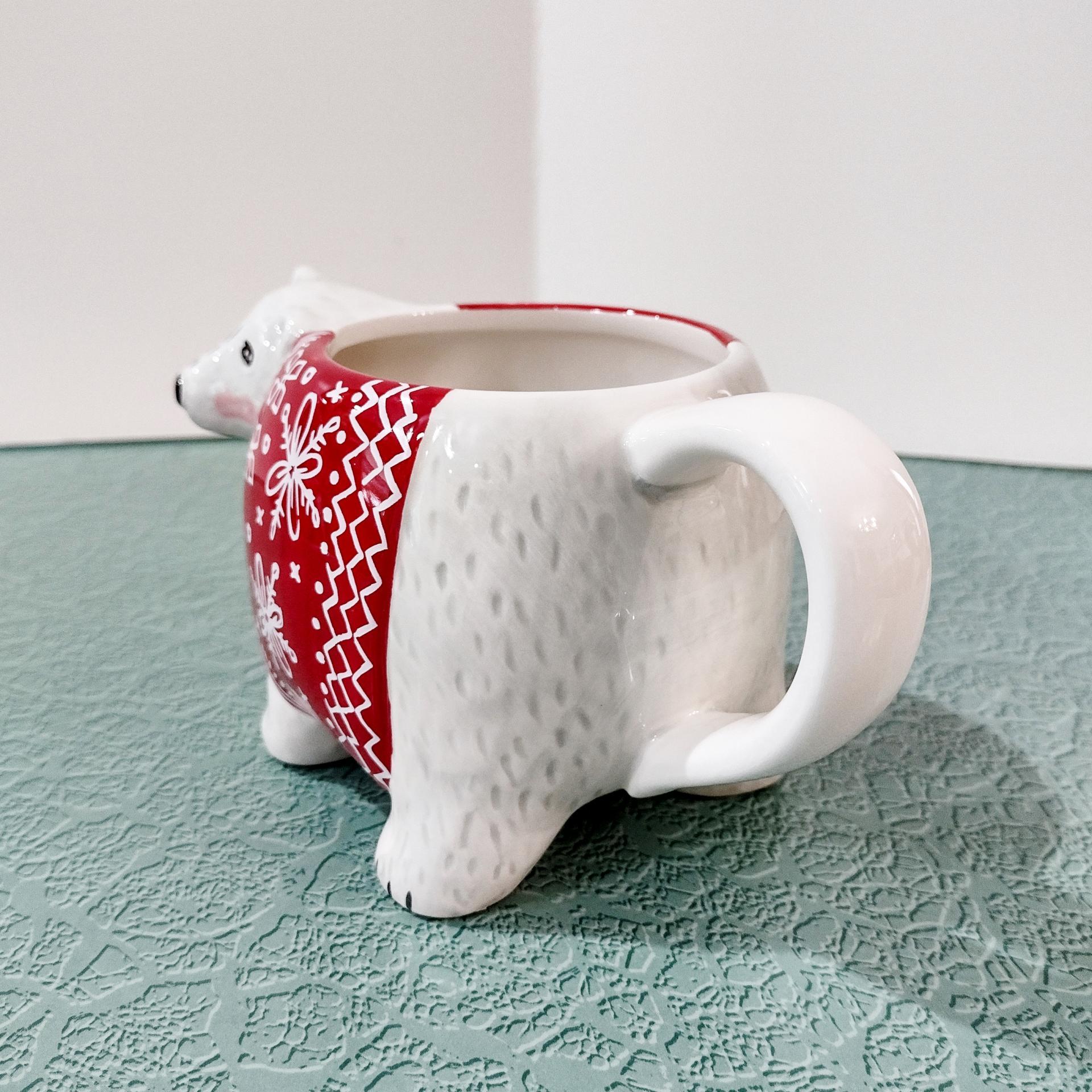 Tag Polar Bear Red Sweater Ceramic Mug, Oversized 16 Ounce Holiday Christmas Coffee Tea Hot Chocolate Mug