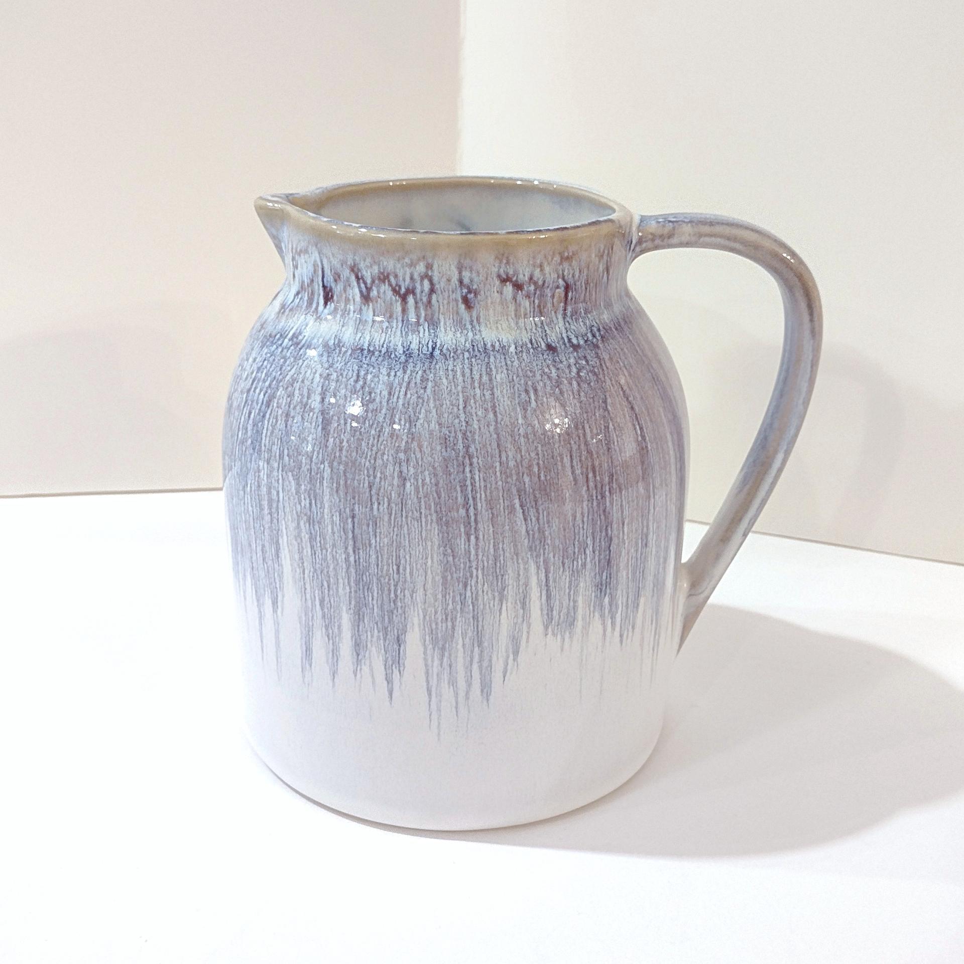 Blue and White Ceramic Pitcher Vase, Teleflora Pour on the Pretty Flower Vase