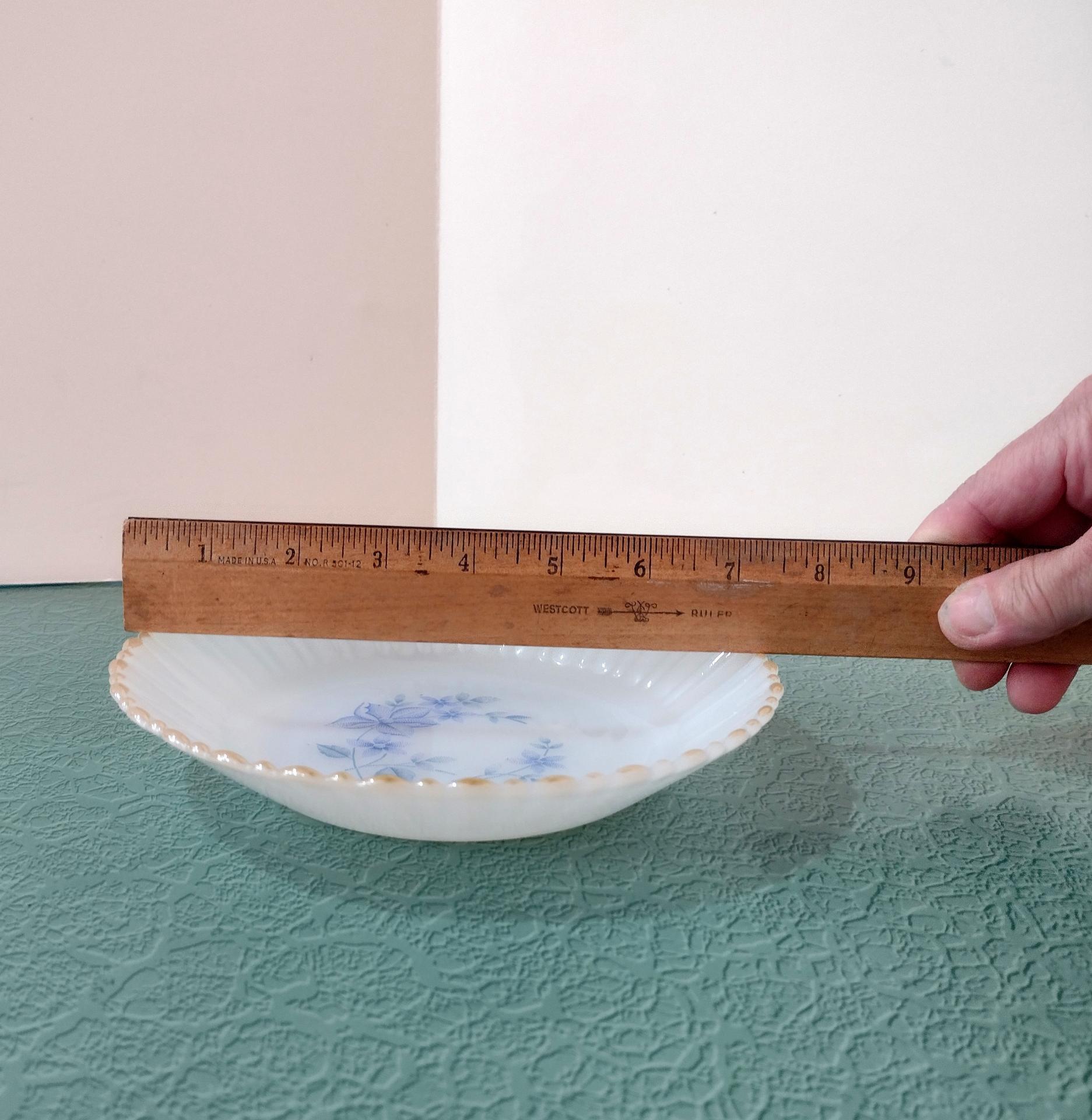 Vintage Termocrisa Blue Dot Floral Bowls, Set of 3
