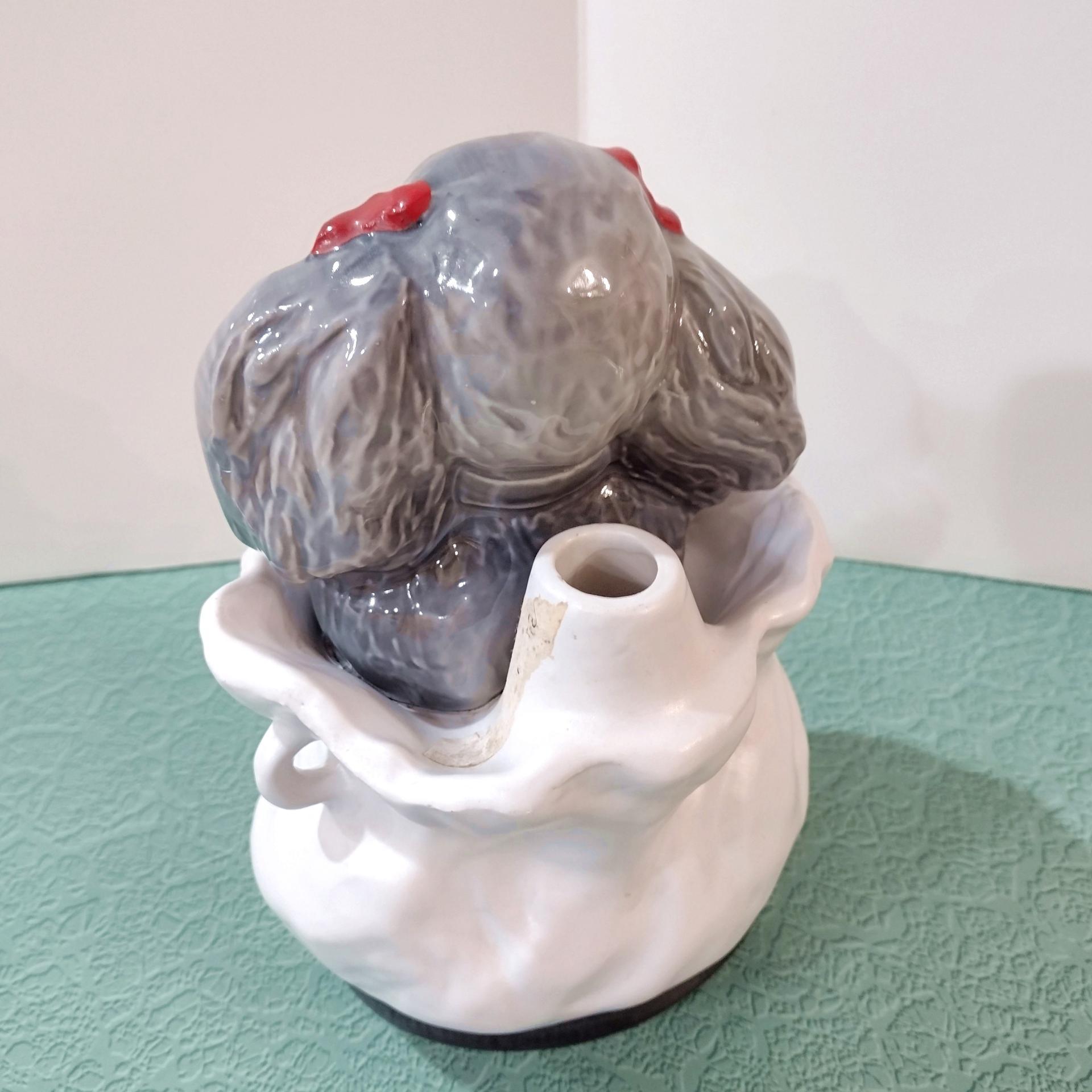 Vintage 1973 Jim Beam Tiffiny Poodle Collector Ceramic Bottle, National Association of Jim Beam Bottle & Specialties Clubs