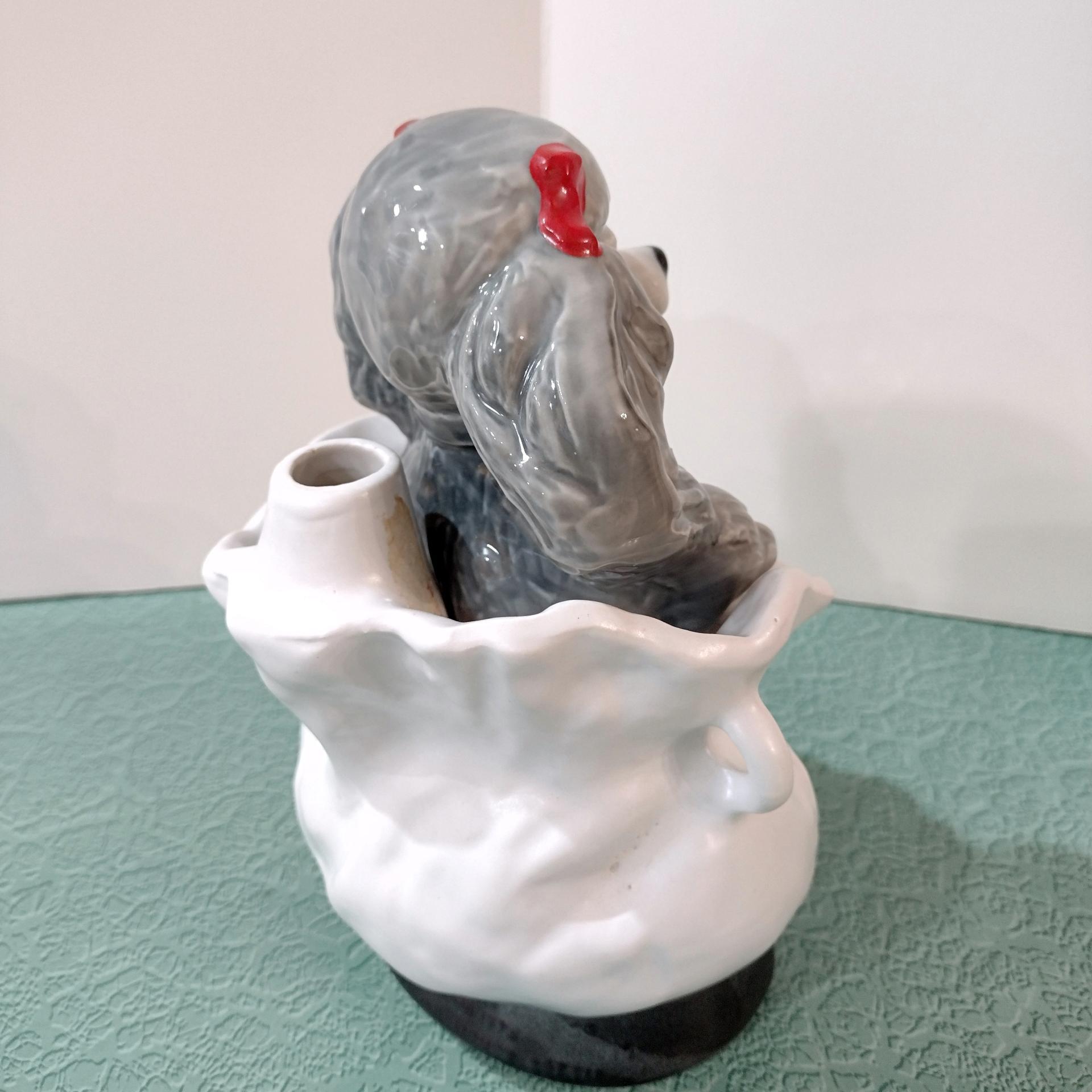 Vintage 1973 Jim Beam Tiffiny Poodle Collector Ceramic Bottle, National Association of Jim Beam Bottle & Specialties Clubs