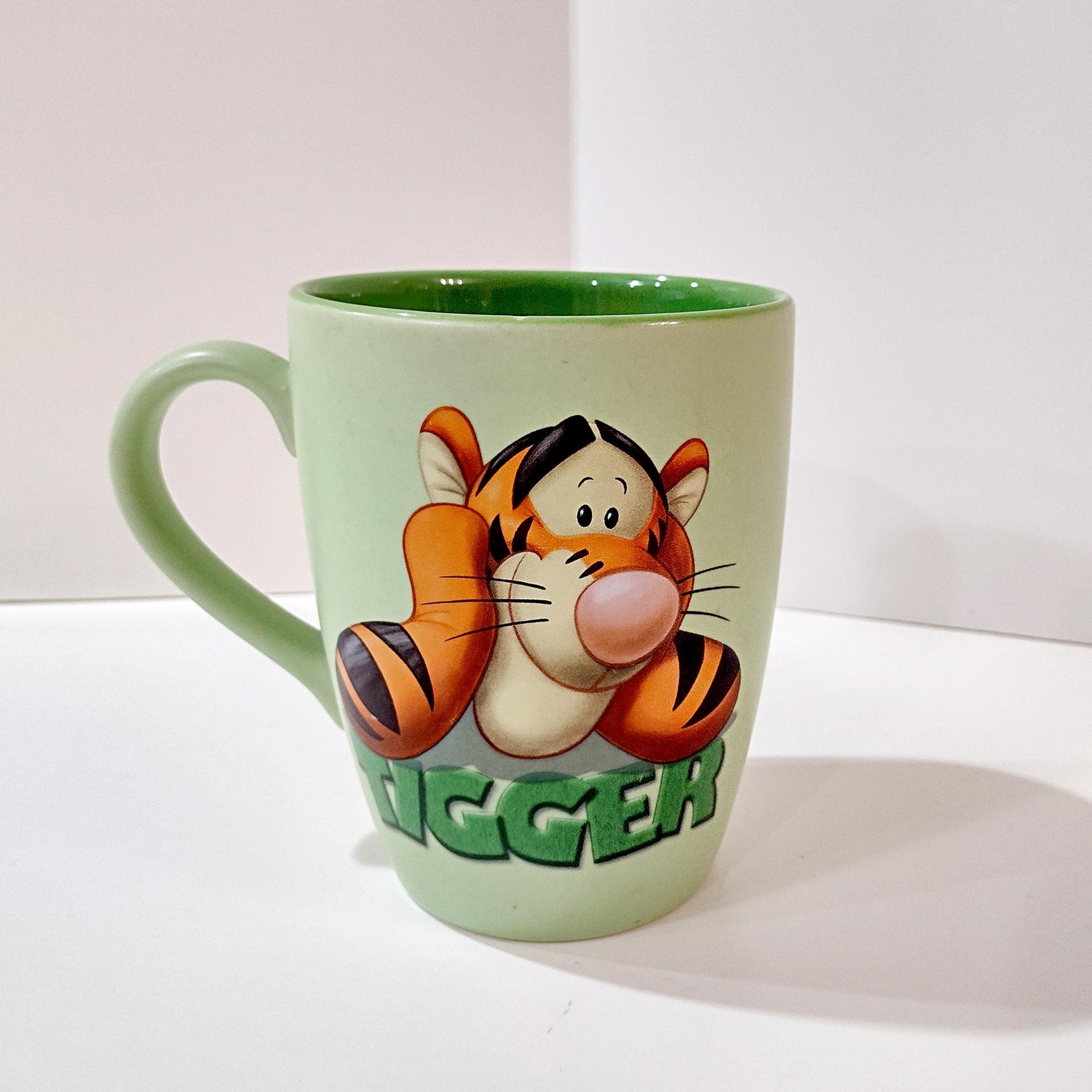 Vintage Authentic  Disney Store Tigger Green Ceramic Oversized Coffee Tea Mug, Winnie the Pooh Character Mug