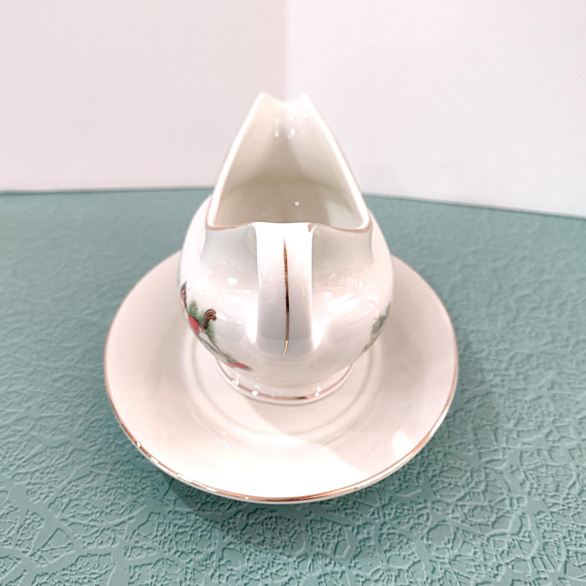 Vintage Marine Foundation Toys for Tots Gravy Boat with Under Dish, Toy Shop Christmas Sauce Boat