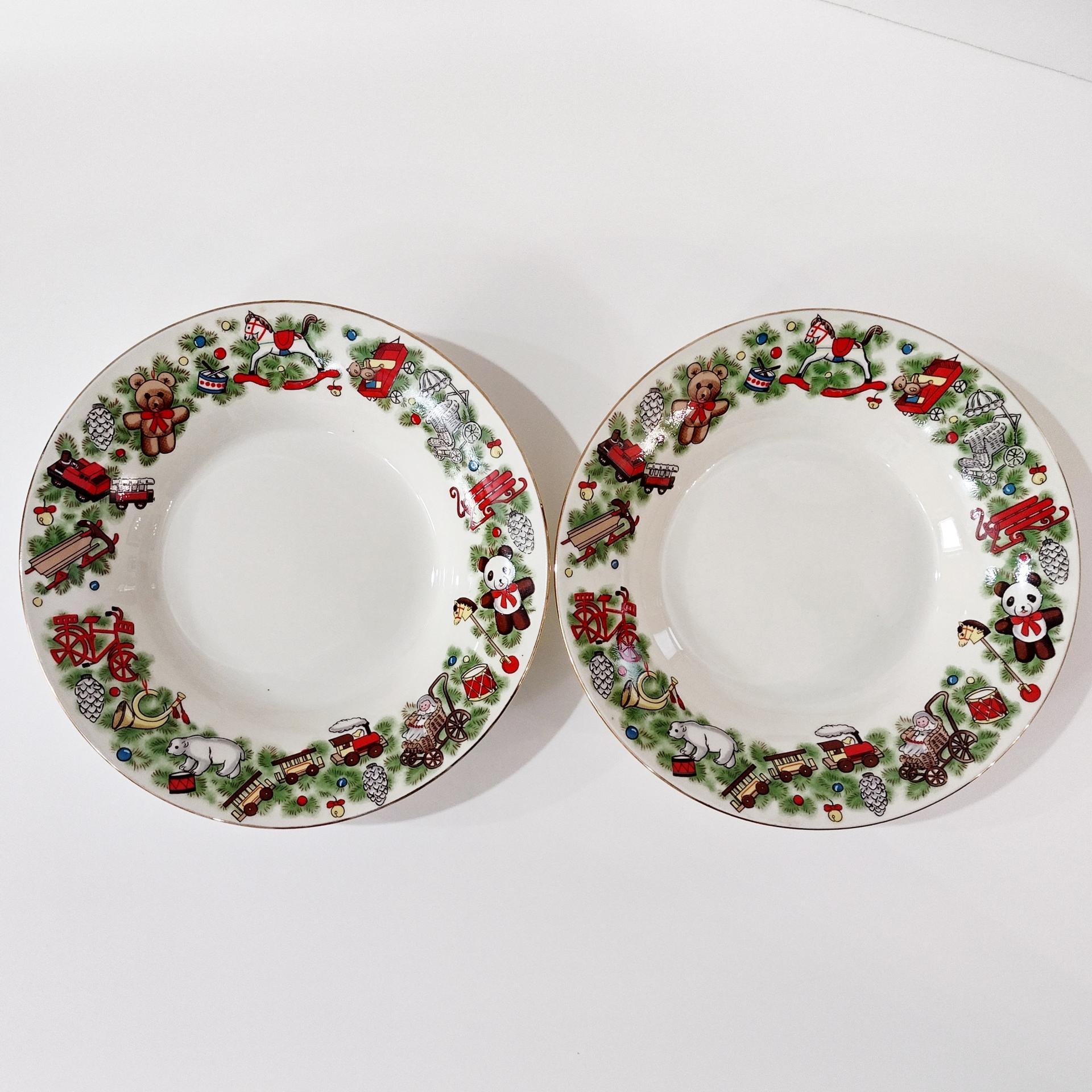 Vintage Marine Foundation Toys for Tots Coupe Soup Salad Bowls, Set of Two