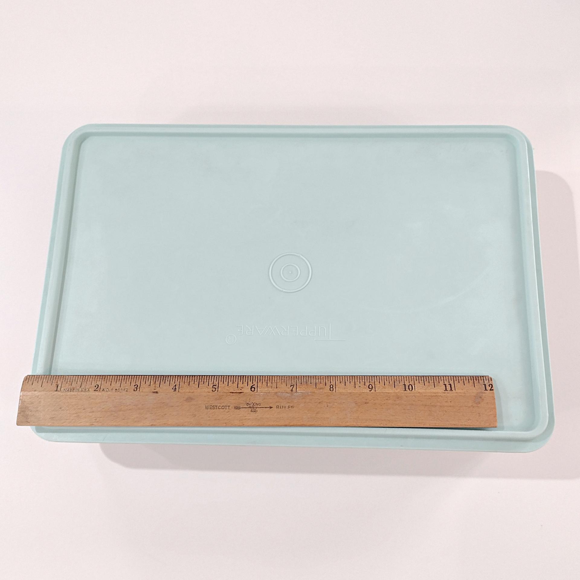 Vintage Tupperware Mint Green Rectangular Stack N Stor #290 Cold Cut Keeper 13 x 9 Inch