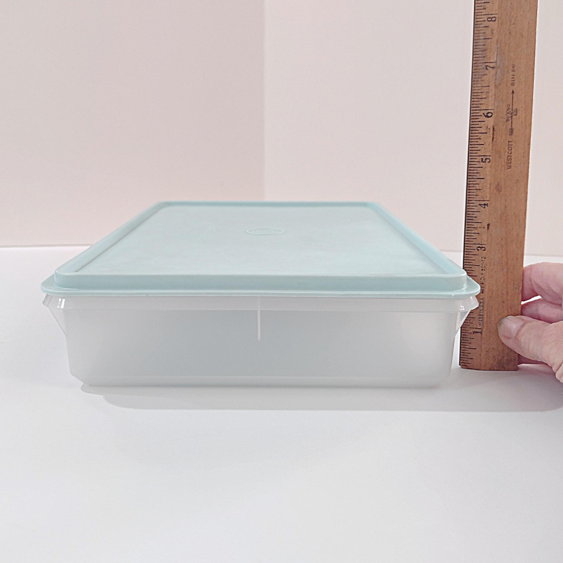 Vintage Tupperware Mint Green Rectangular Stack N Stor #290 Cold Cut Keeper 13 x 9 Inch