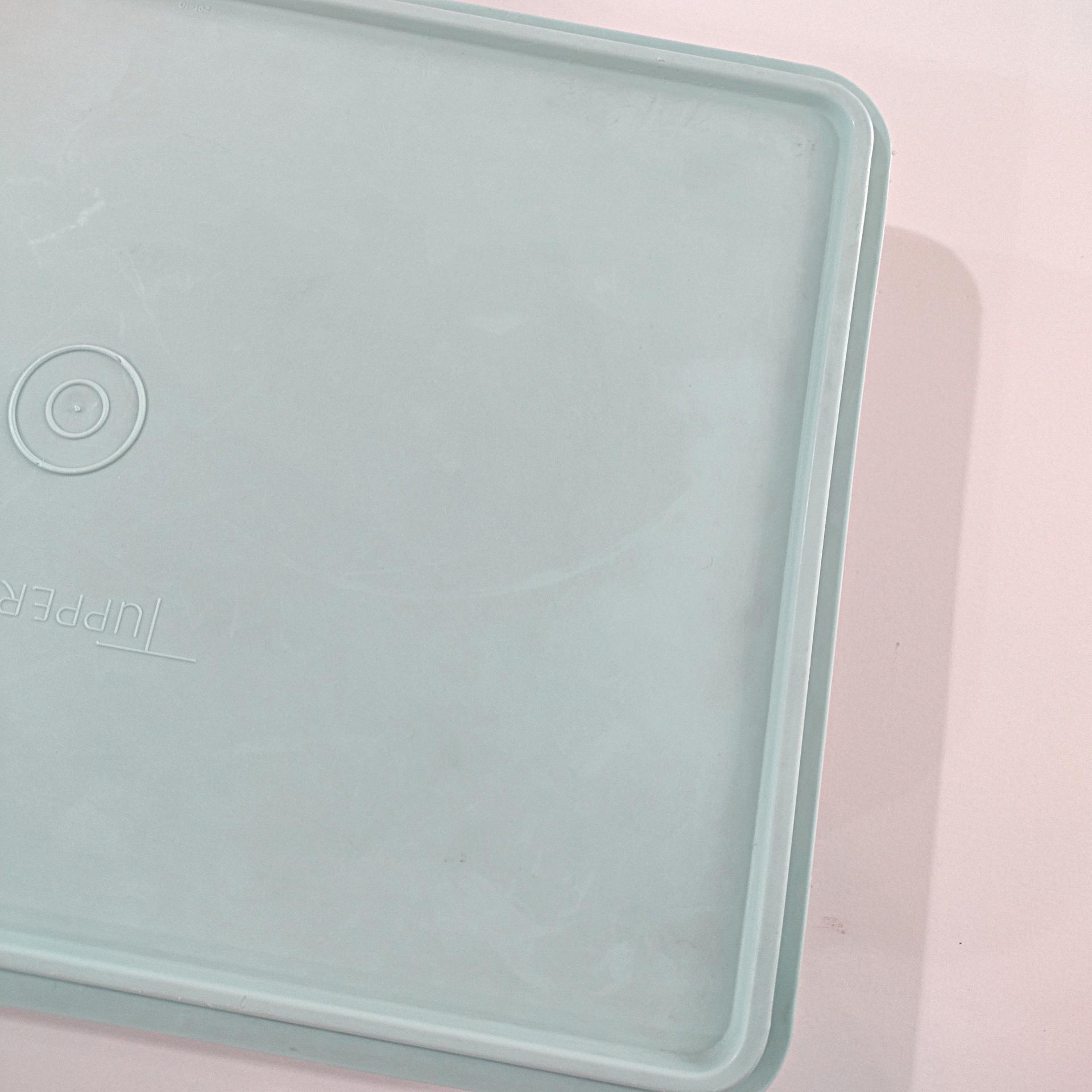 Vintage Tupperware Mint Green Rectangular Stack N Stor #290 Cold Cut Keeper 13 x 9 Inch