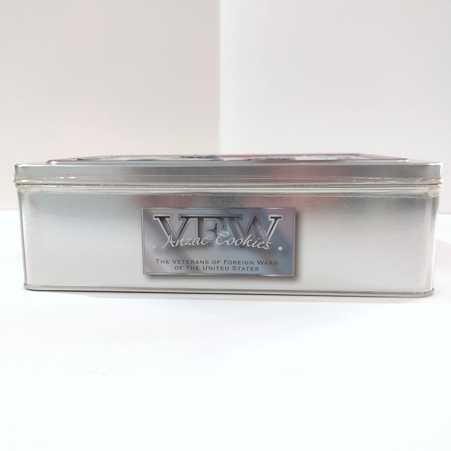 Vintage Anzac Cookies VFW of the United States Collectible Storage Tin, Military Veterans Gift Box