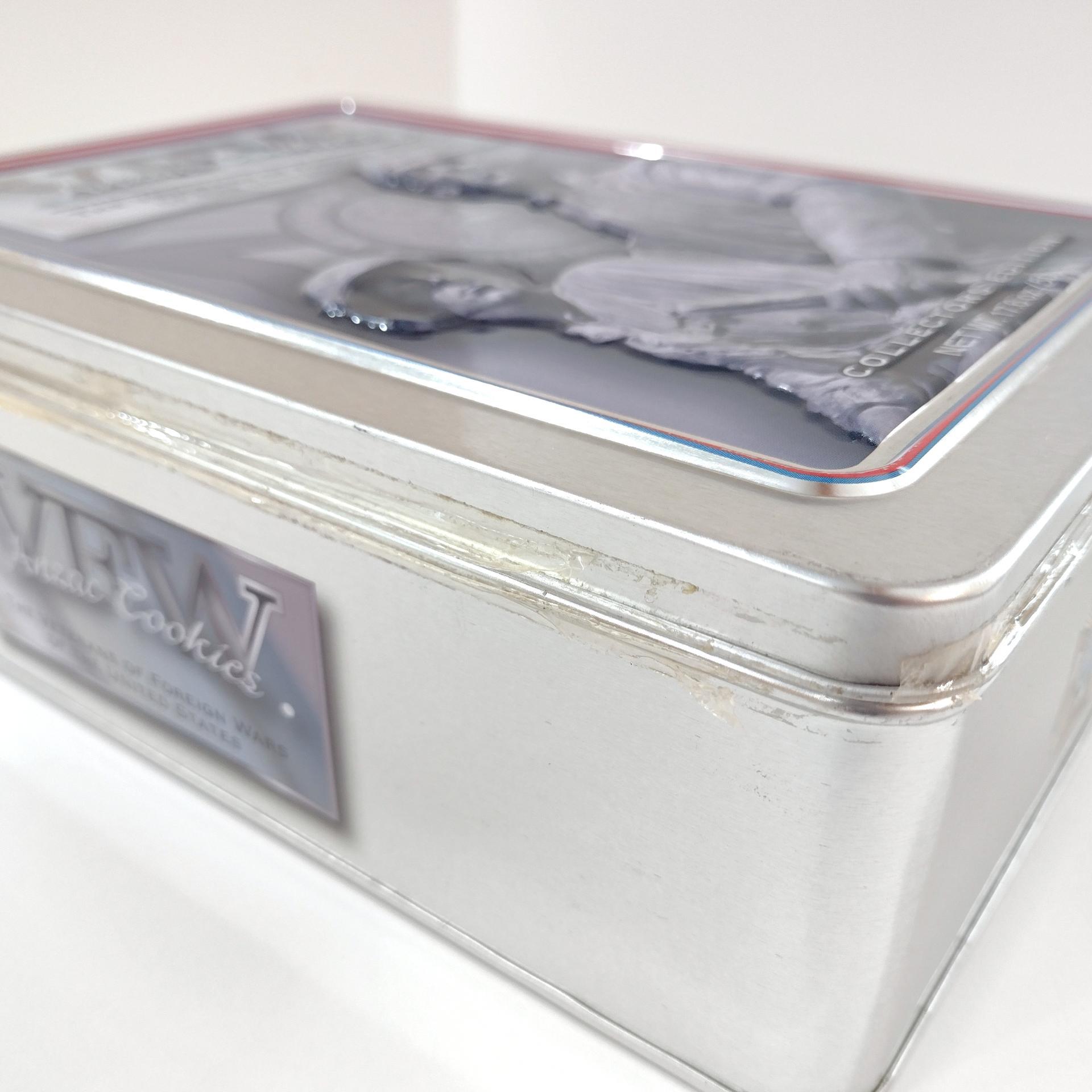 Vintage Anzac Cookies VFW of the United States Collectible Storage Tin, Military Veterans Gift Box