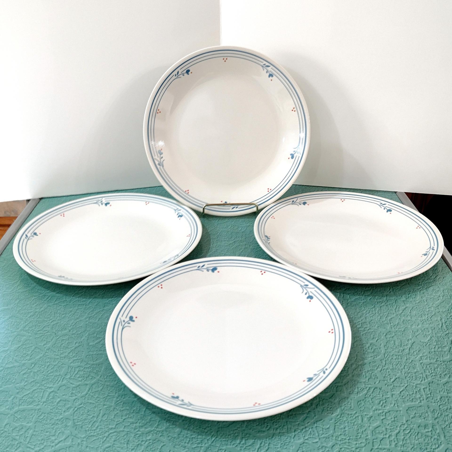 Corelle Country Violets Dinner Plates, Set of Four, 10.25 Inch Corning Corelle Plates