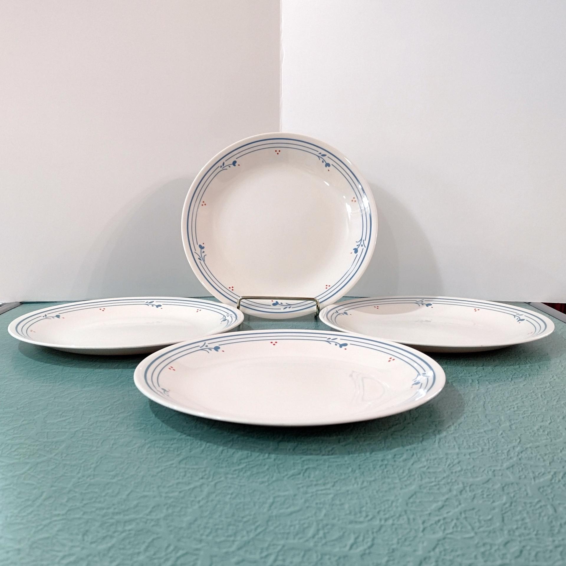 Corelle Country Violets Salad Plates, Set of Four, 8.5 Inch Corning Corelle Plates, Dessert Tapas Plates