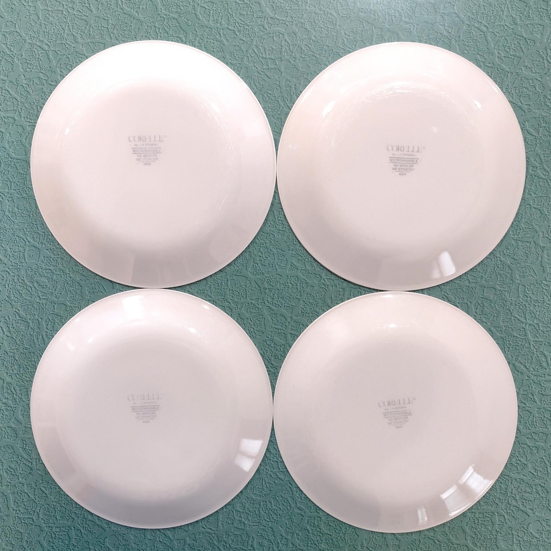 Corelle Country Violets Salad Plates, Set of Four, 8.5 Inch Corning Corelle Plates, Dessert Tapas Plates
