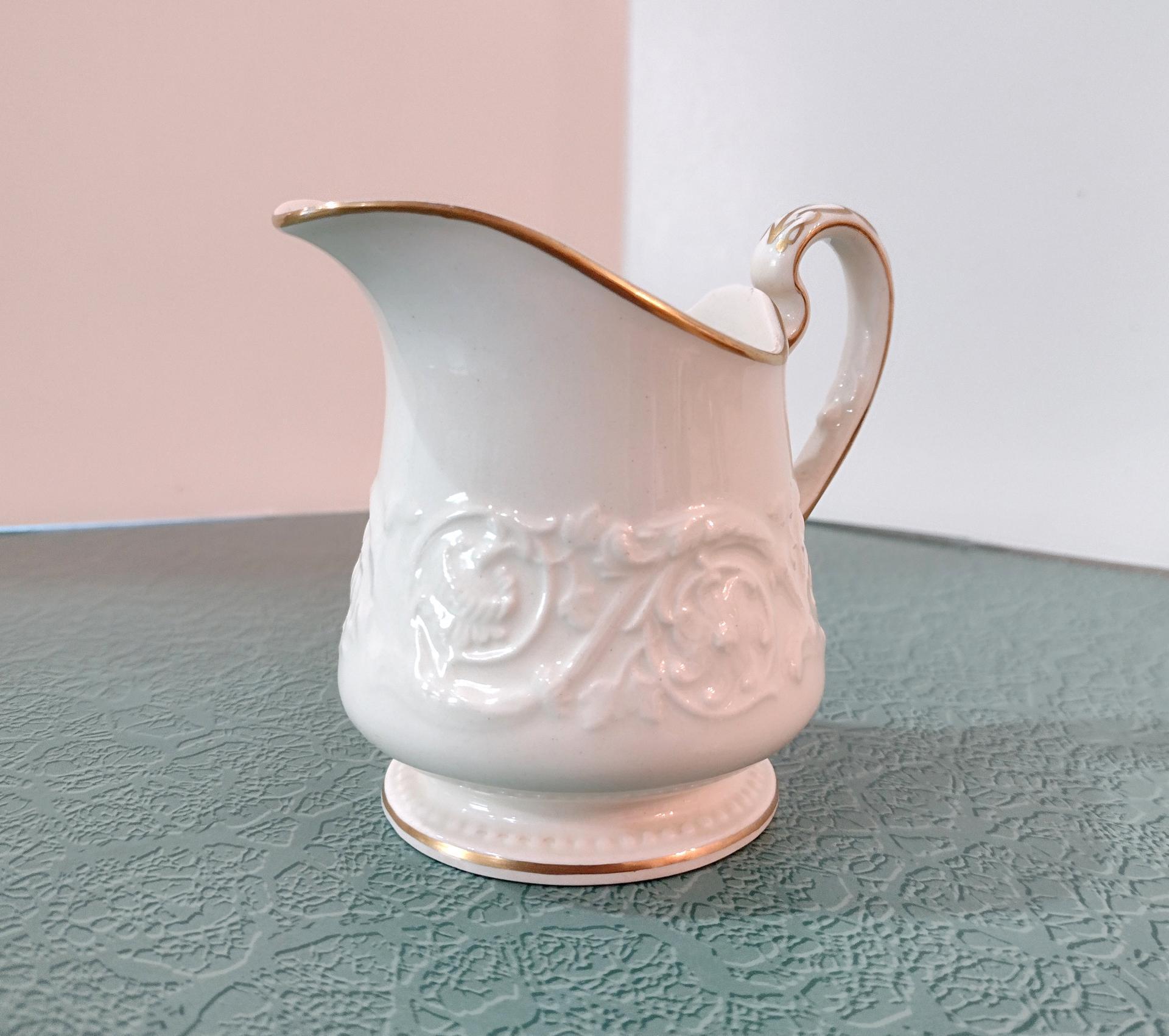 Vintage Wedgwood Athenian Gold Patrician Creamer, Porcelain Creamer with Gold Gilding
