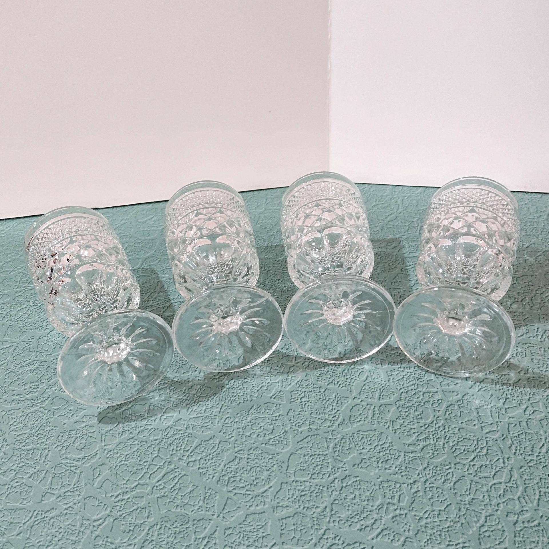 Vintage Anchor Hocking Wexford Claret Wine Glasses, Set of Four