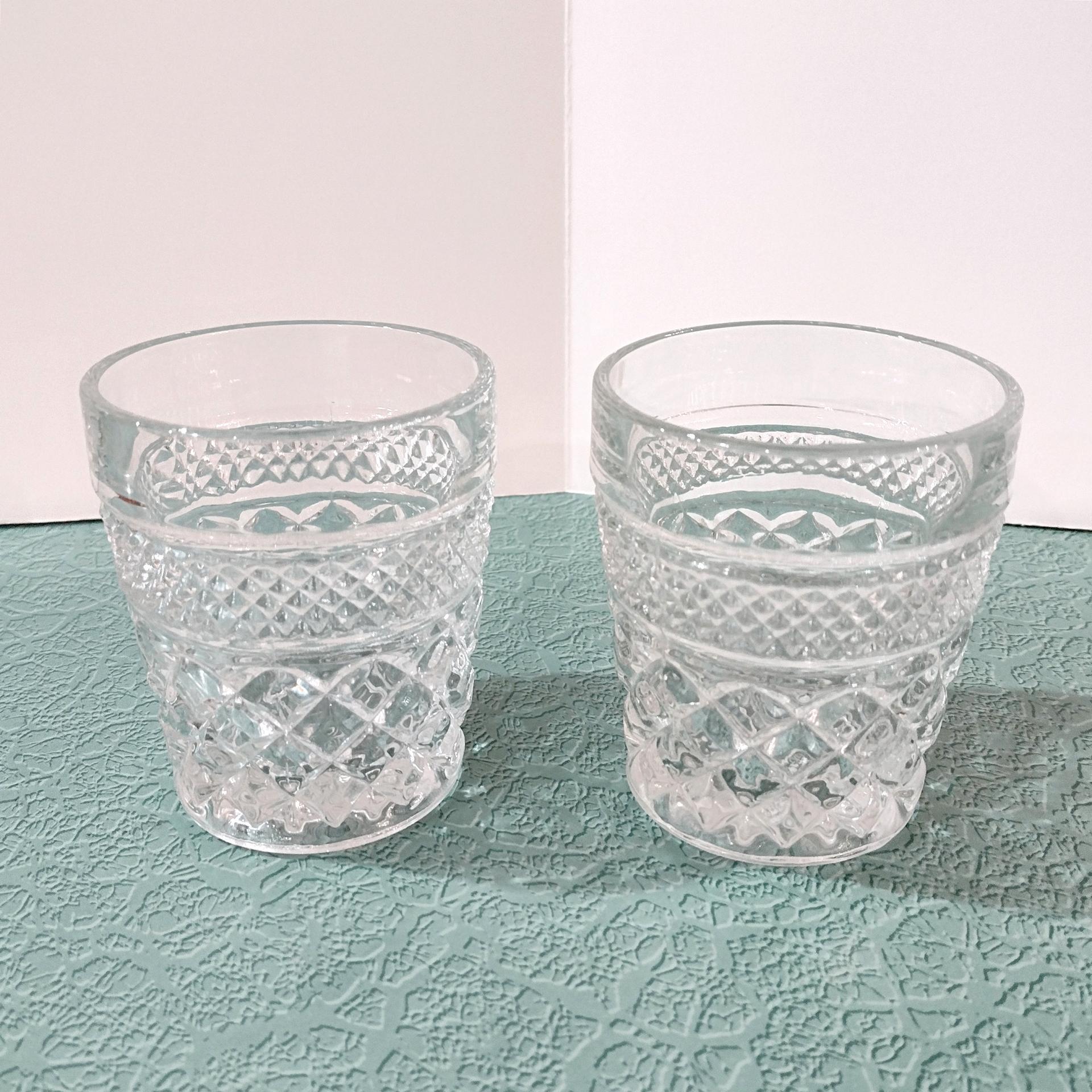 Vintage Anchor Hocking Wexford Old Fashioned Lowball Whiskey Glasses, Set of Two