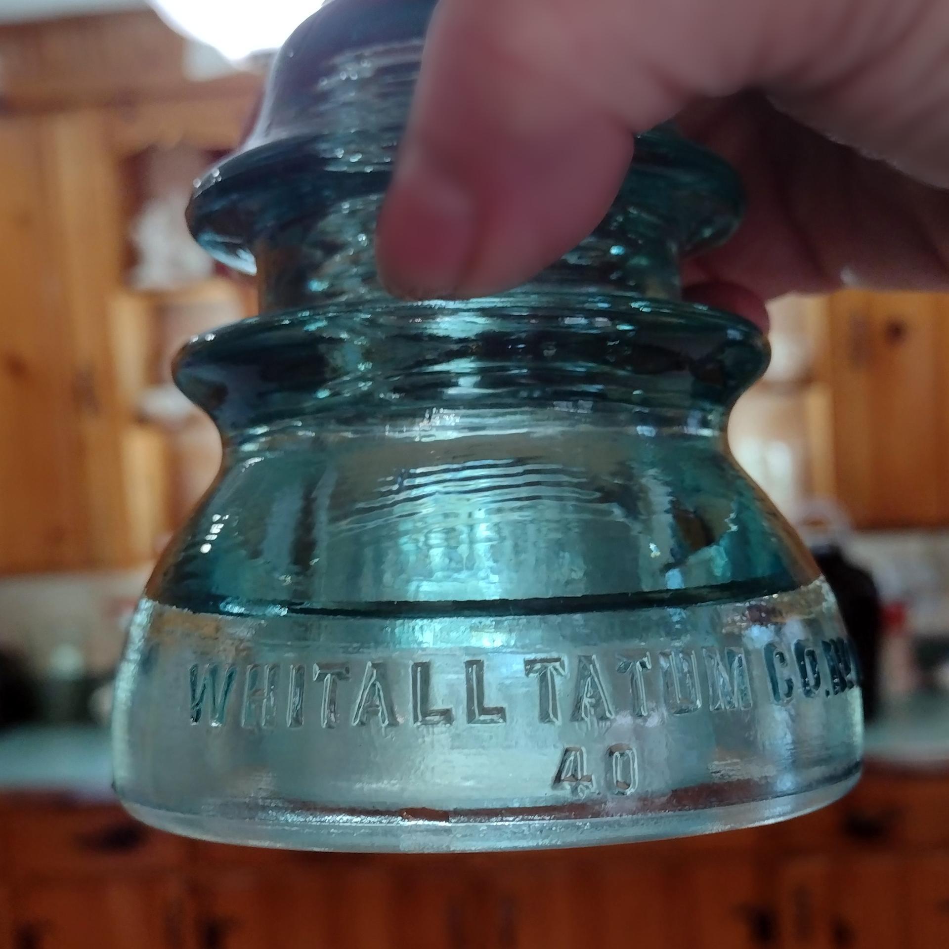 Vintage Green Whitall Tatum No 1 Glass Insulator