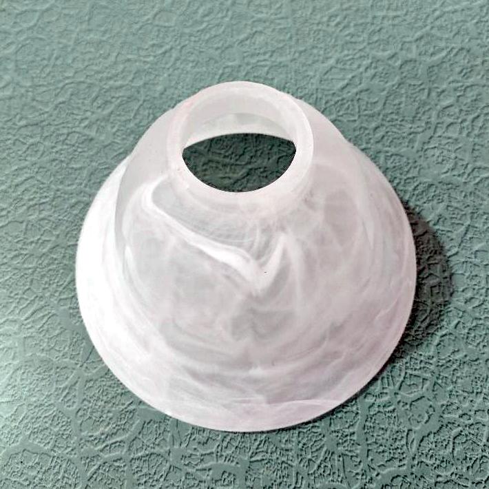 Vintage White Swirl Milk Glass Lamp Light Shade, Bell Shaped Replacement Pendant Shade