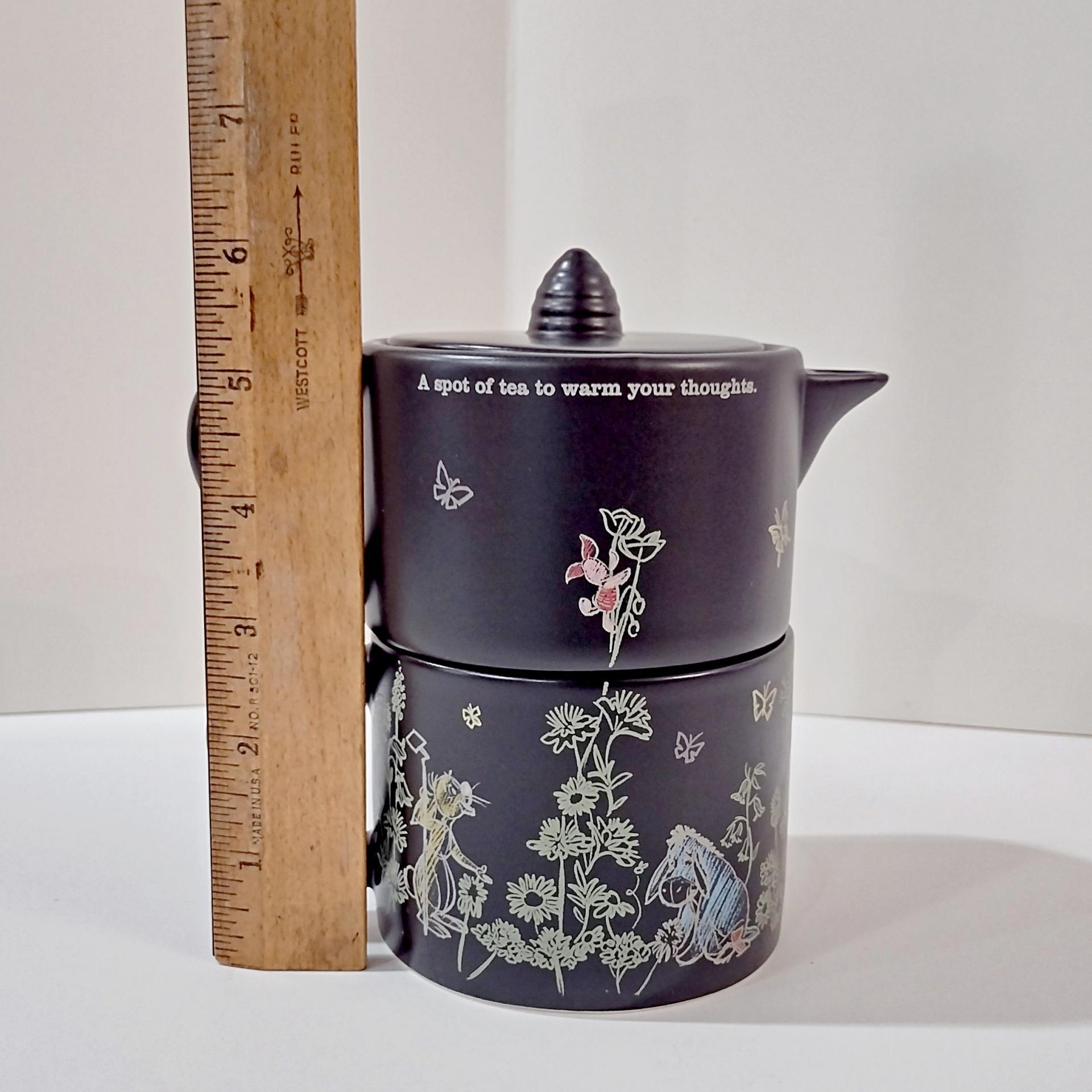 Vintage Hallmark Winnie the Pooh Mini Teapot and Cup, Stackable Tea Pot Mug Set
