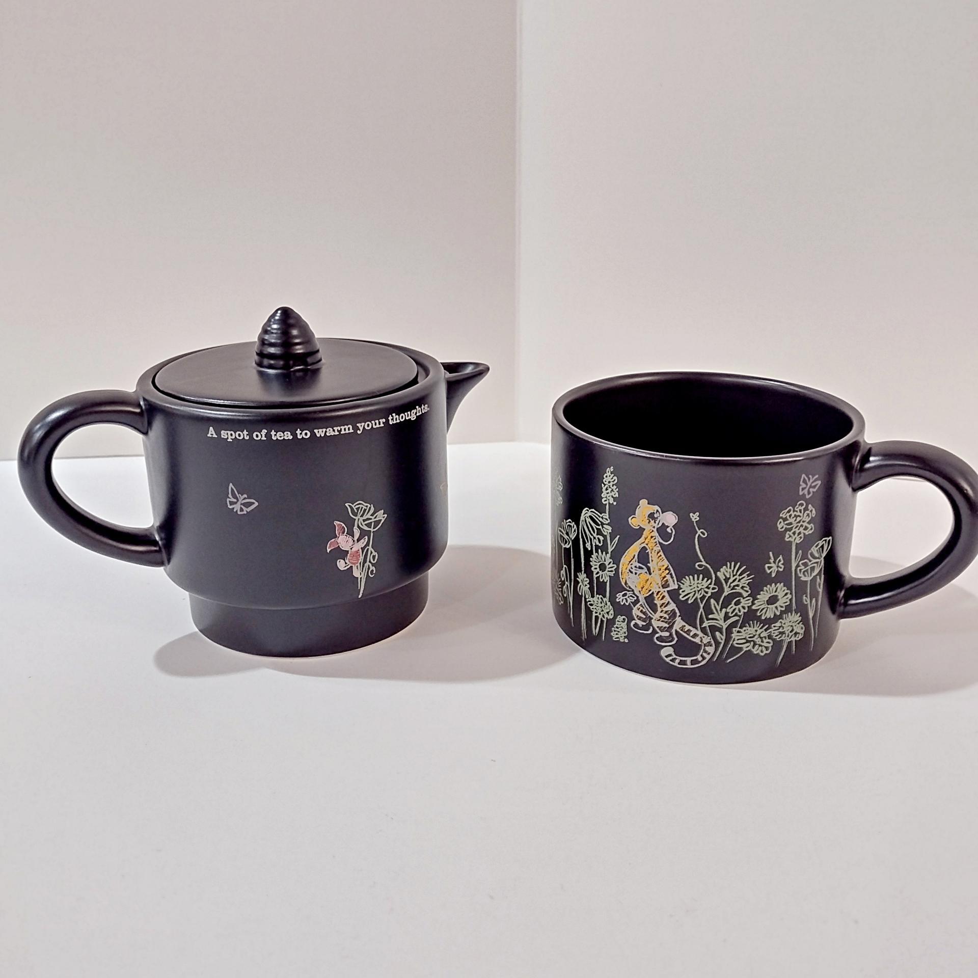 Vintage Hallmark Winnie the Pooh Mini Teapot and Cup, Stackable Tea Pot Mug Set