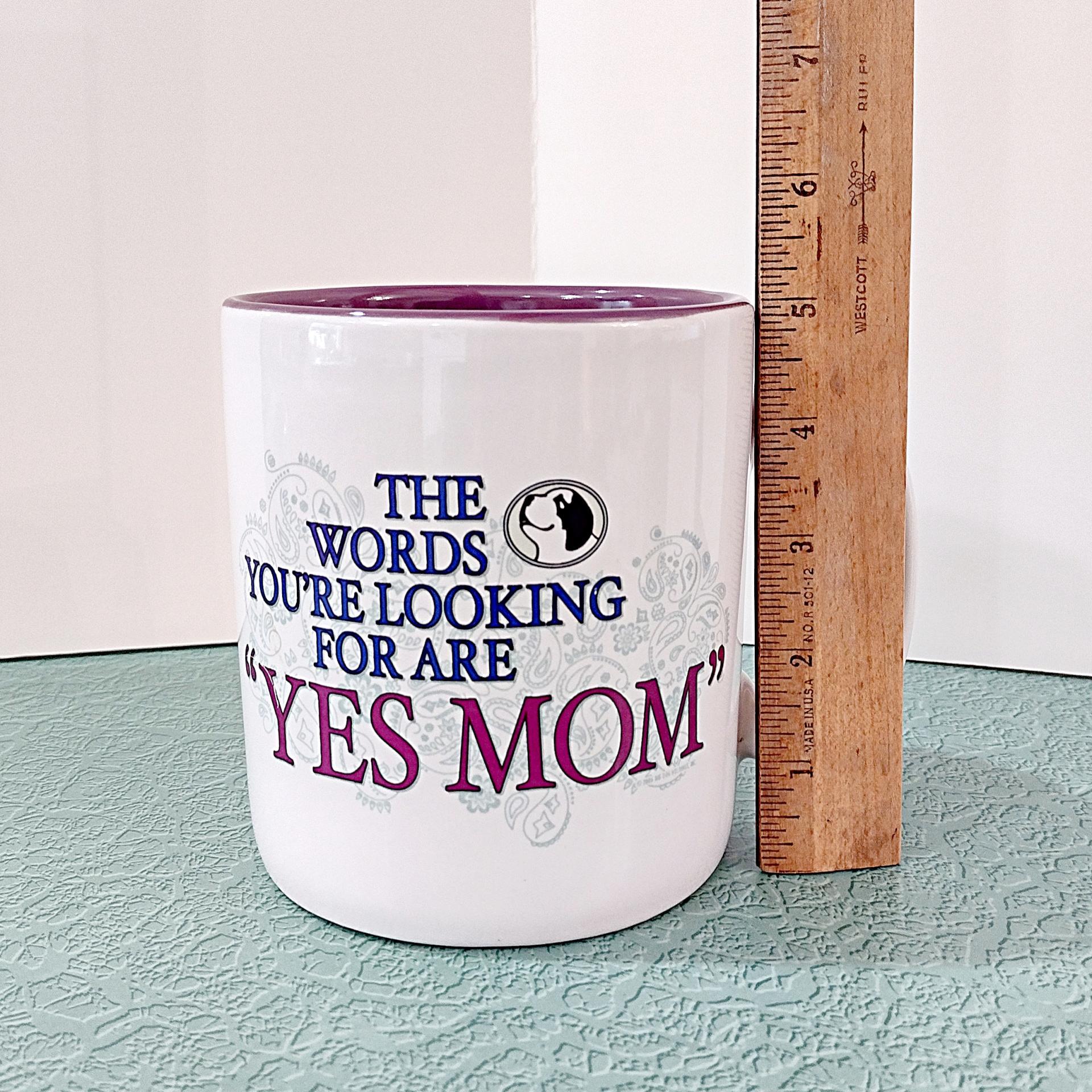 Vintage Big Dogs Yes Mom Oversized 28 Ounce Ceramic Coffee Tea Mug, Gift for Mother