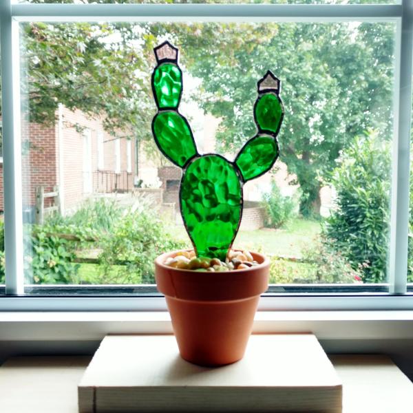 Stained Glass Potted Cactus