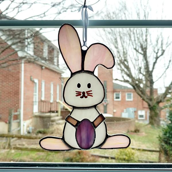 Easter Bunny Stained Glass Suncatcher