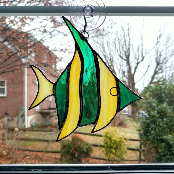 Stained Glass Angel Fish Suncatcher