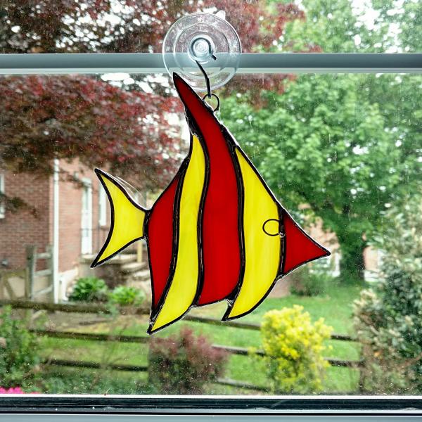 Stained Glass Angel Fish Suncatcher