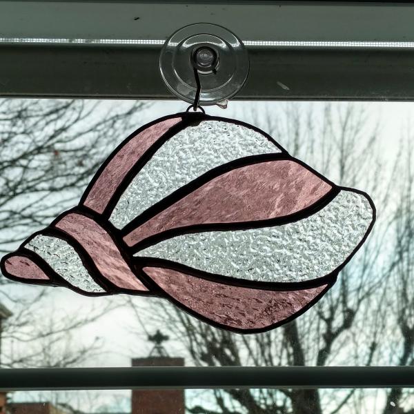 Sea Shell Stained Glass Suncatcher, Pink