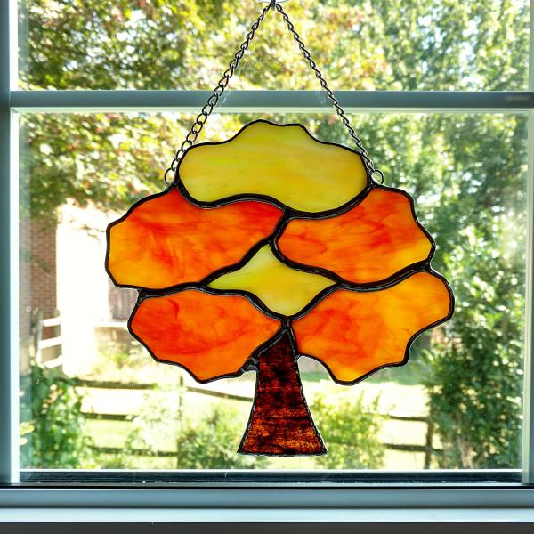 Fall Tree Stained Glass Suncatcher