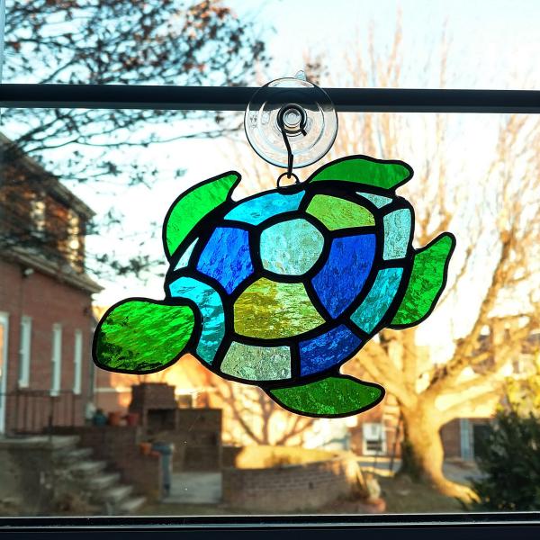 Stained Glass Turtle Suncatcher