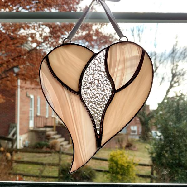 Stained Glass Unity Heart Suncatcher
