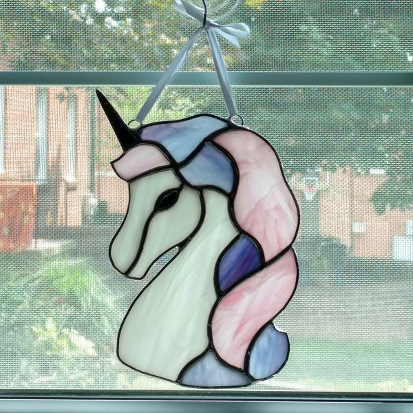 Unicorn Stained Glass Suncatcher