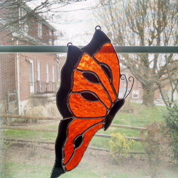 Monarch Butterfly Stained Glass Suncatcher