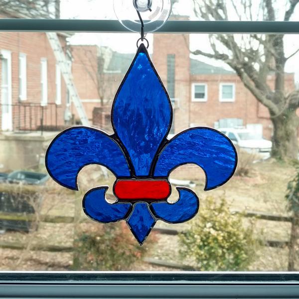 Fleur De Lis Stained Glass Suncatcher, Custom Colors Available