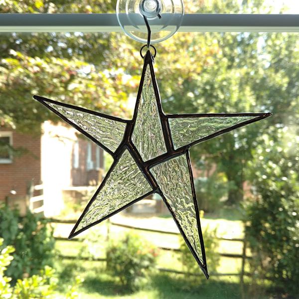 Iridescent Stained Glass Star Suncatcher, Custom Colors Available