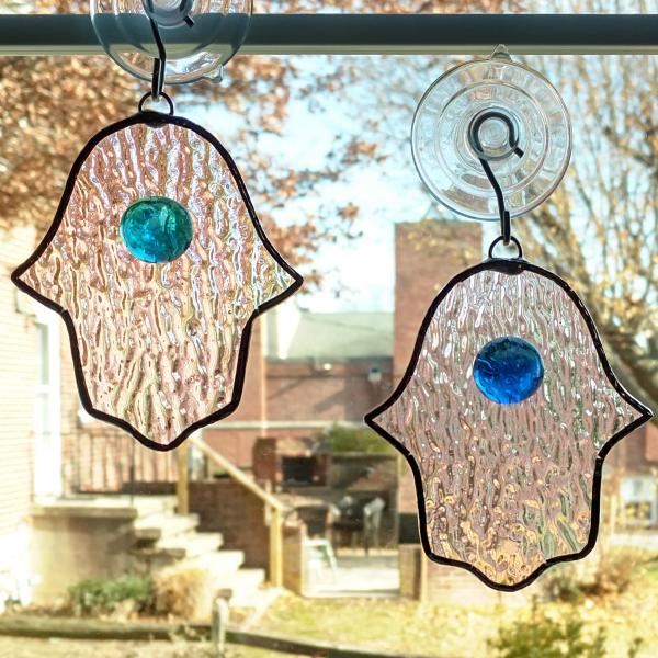Stained Glass Hamsa Hand Suncatcher / Ornament