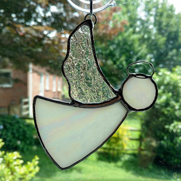 Iridescent Stained Glass Angel Suncatcher / Ornament